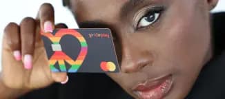 Black person with card